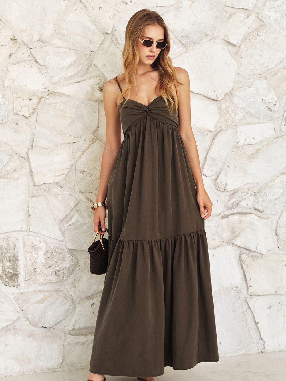 COMMENSE Twist Front Cami Maxi Dress - Picture 8 of 11